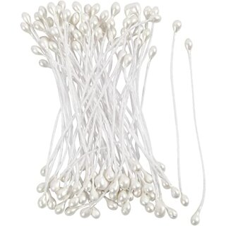 Blütenstaubgefäße, Perlmuttweiß, L: 6,4 cm, D: 2 mm, 100 Stk/ 1 Pck