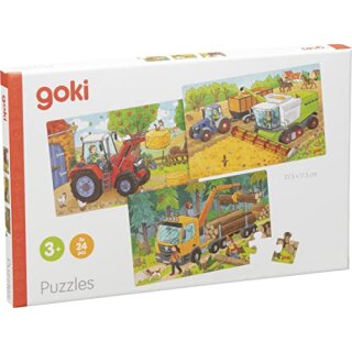 Puzzles Fahrzeuge 27,5 x 17,5 x 0,3 cm, Holz, 24-teilig, 3 Motive, per Set