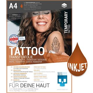 TATTOO-TRANSFERFOLIE INKJET A4 - 4 Blatt