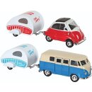 Volkswagen Microbus/BMW Isetta mit Wohnwagen, L= 18,5- 21 cm