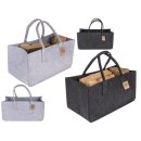 Graue Filztasche für Kaminholz, ca. 50 x 25 cm, 100%...
