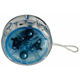 YoYo mit Kupplung, Kugellager & LED (inkl. Batterien) ca. 7 x 4 cm, aus Kunststoff, 4-farbig sortiert, 24 Stück im Display