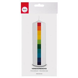 Dekoband Regenbogen, 2,5cm, mit formstabiler Kante, Rolle 20m, babyblau