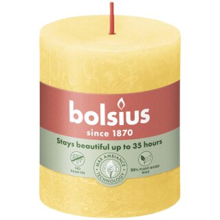 Rustik-Kerze 80/68mm Sonnengelb