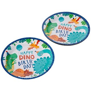 8 Teller Dino-Mite Papier rund 22,8 cm