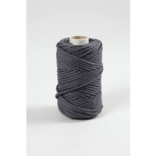 Macramé-Kordel, Grau, L 55 m, D 4 mm, 330 g/ 1 Rolle