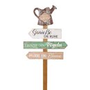 Schild am Stab Willkommen im Garten 35xH82cm bunt Chines....
