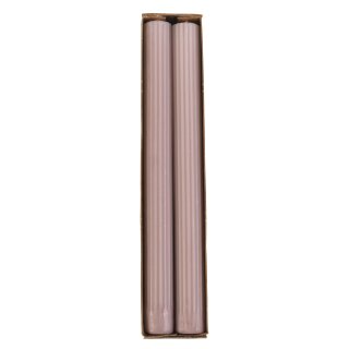 Rillenstabkerzen, 2er-Packung -NEU- 230 x 22 mm altrosa