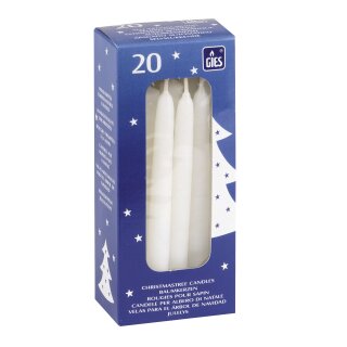 Baumkerzen 20ER SELBSTLÖSCH. WEISS