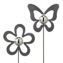 1St. Gartenstecker mit Kugel, silber, 2/s, klein,...
