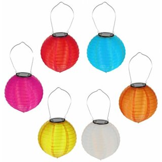 LED Papier-Lampion, rund, ca. 20 cm ,uni,  6/s