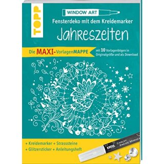 Maxi-Vorlagenmappe Fensterdeko mit dem Kreidemarker - Jahreszeiten. Inkl. Original Kreul-Kreidemarke