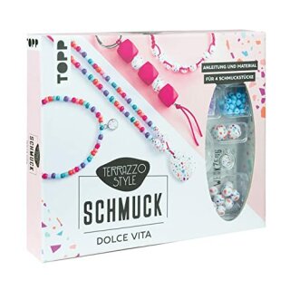 Terrazzo-Schmuckset Dolce Vita (knallig/ Pink)