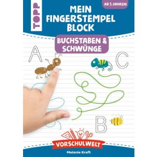 Vorschulwelt - Mein Fingerstempelblock Buchstaben und Schwünge