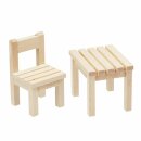 Mini-Stuhl/Tisch 3x3x5,5cm Setà 2 St.