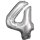 34in/86cm Nmbr 4 Silver 93x65cm (inkl. Helium 8,00 €)