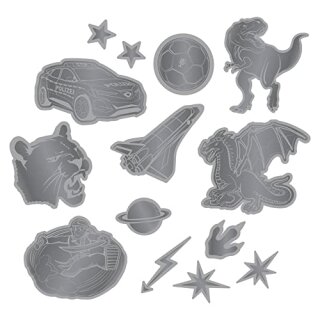 AA Reflektierendes Sticker-Set "Schwarz"