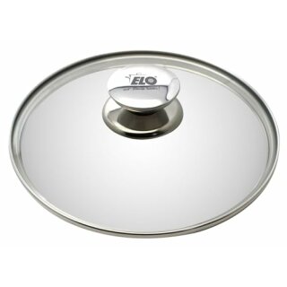 ELO Glasdeckel Galant Ø20cm mit Edelstahlrand und Kunststoffknauf