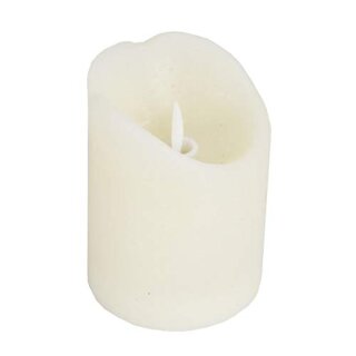 Kerze Rustic LED Ø7,5x10 cm, flackernd, mit Timer, creme