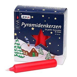 AAO Pyramidenkerzen 17x105, rot 18er