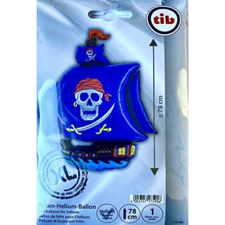 Folien-Ballon "Piratenschiff", H:78cm, heliumgeeignet, (Heliumpreis 7,00 €)