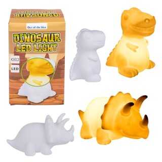 Leuchte, Dinosaurier, mit LED (inkl. Batterien) ca. 16,5 & 13 cm, 2-fach sortiert, aus Kunststoff, im Geschenkkarton