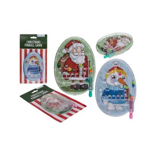 Mini Flipper Spiel, Weihnachten, 2-fach sortiert, aus Kunststoff, auf Blisterkarte