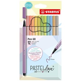 STABILO Pen 68 12er Pastellove Etui