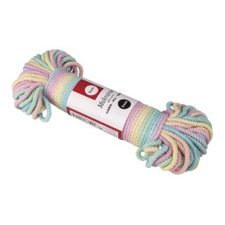 Makramee Garn, Regenbogen, 3mm ø, regenbogen, 30m, ca. 110g