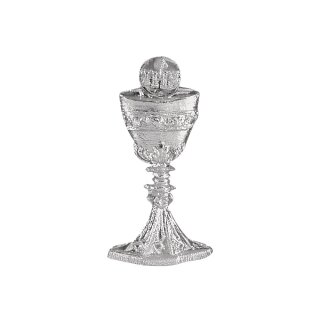 Wachsmotiv: Kelch + Hostie, 4,5 cm, silber, SB-Btl. 1 Stück
