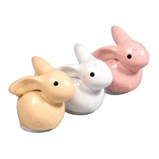Polyresin Hasen, bunt, 2x1,8cm, sortiert, Box 6Stück