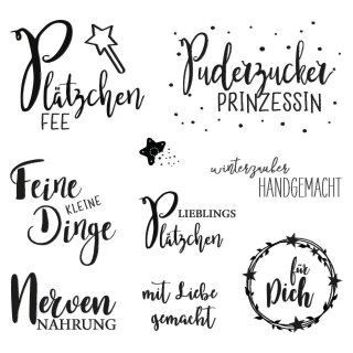 Clear Stamps - "Süße Grüße", 102,5x97mm, 9 Motive, SB-Btl. 1Bogen