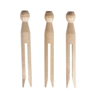 AAO Rundkopf-Wäscheklammern, natur, 11cm, SB-Btl 10Stück
