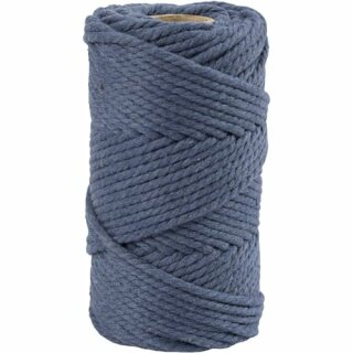 Macramé-Kordel, Blau, L 55 m, D 4 mm, 330 g/ 1 Rolle