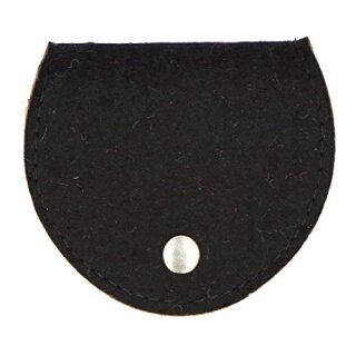 Wollfilz-Rosenkranztäschchen schwarz 9 x 8 cm / mit Druckknopf-Verschluss