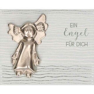 Handschmeichler "Ein Engel für dich" 2,2 x 3,6 cm aus Feinmetall / auf Backcard