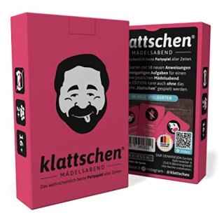 DENKRIESEN - klattschen® - Mädelsabend - SPIELKARTENKARTON "Das wahrscheinlich beste Trinkspiel aller Zeiten"