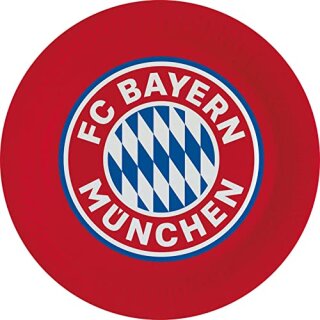 8 Teller FC Bayern München rund Papier 23 cm