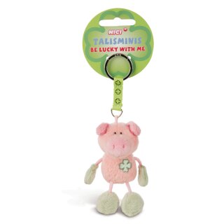 Schlüsselanhänger Talisminis Schwein rosa-grün 7cm