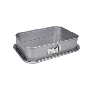 Springform rechteckig 33 x 23 cm / H 7 cm Silber