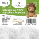 Lobux Füllwatte 400g aus 100 % recyceltem Polyester