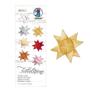 FRÖBELSTERNE 130G.1x50CM,100ST.GOLD MATT