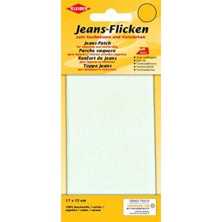 Jeans-Flicken, weiß, ca. 17 x 15 cm