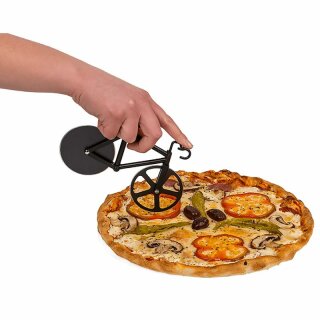 Pizza-Schneider, Fahrrad, ca. 18 x 11 x 7,5 cm, ca. 76 g, 2-farbig sort., Material: ABS & Metall