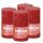 AAO 4 x Rustik-Kerze 130/68mm ,Zartes Rot