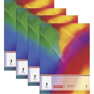 Schulheft/Rechenheft"BRUNNEN" 16 Blatt - Din A4 / Lineatur 7 (kariert) (4, A4)