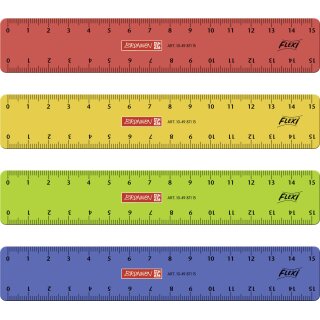 10 x Lineal Flexi 15cm 4 Farben PVC