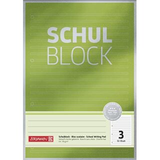 AAO 10 x Schulbl A4 90g 50Bl Lin03 Premium