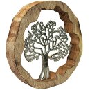 Aufsteller Baum aus Metall in Mangoholz Kreis Braun,...
