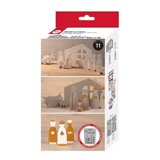 Silikon Gießform Krippe, 2teilige Form mit 11 Formen, Box